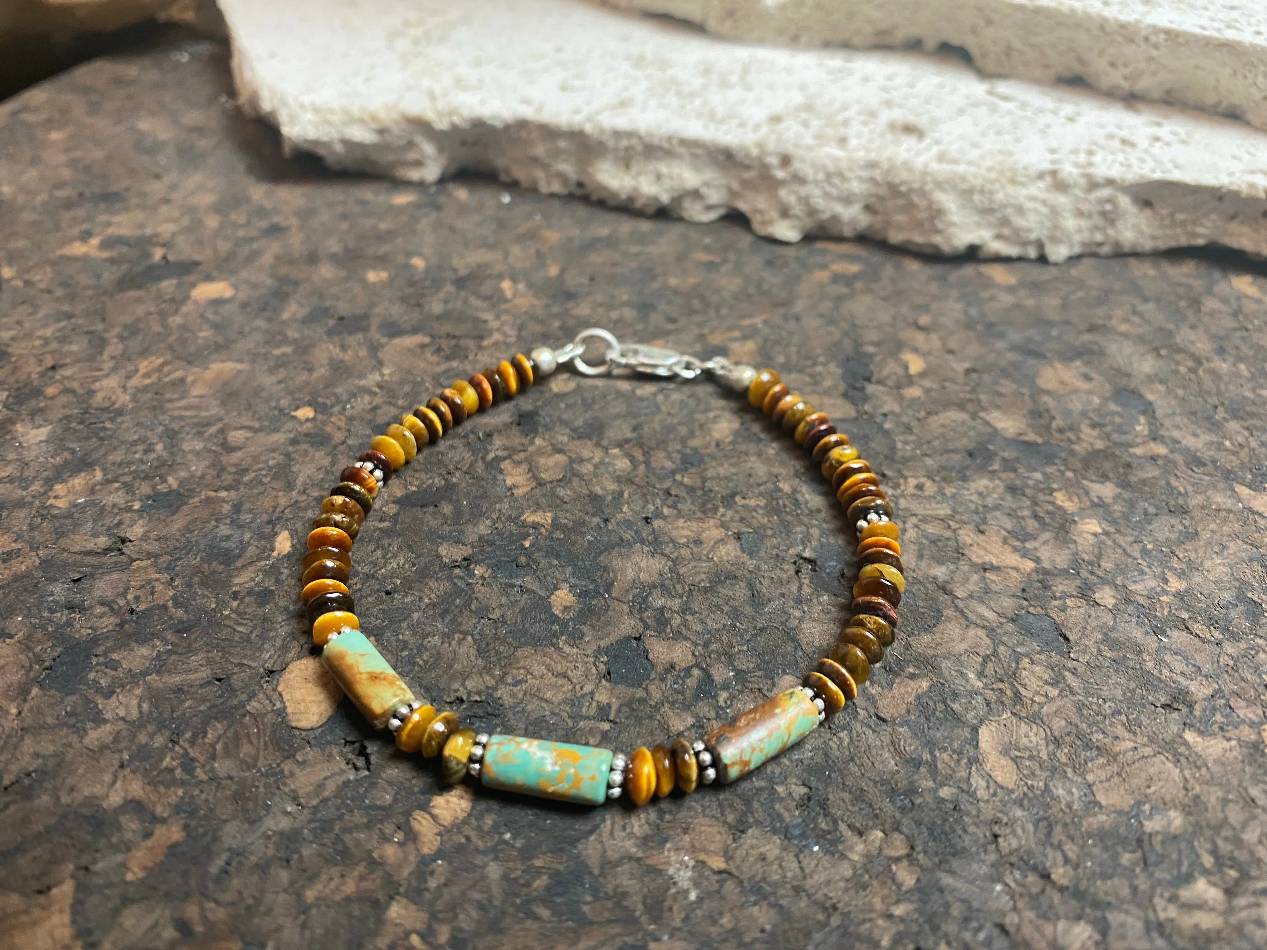 Turquoise And Tiger's Eye Bracelet