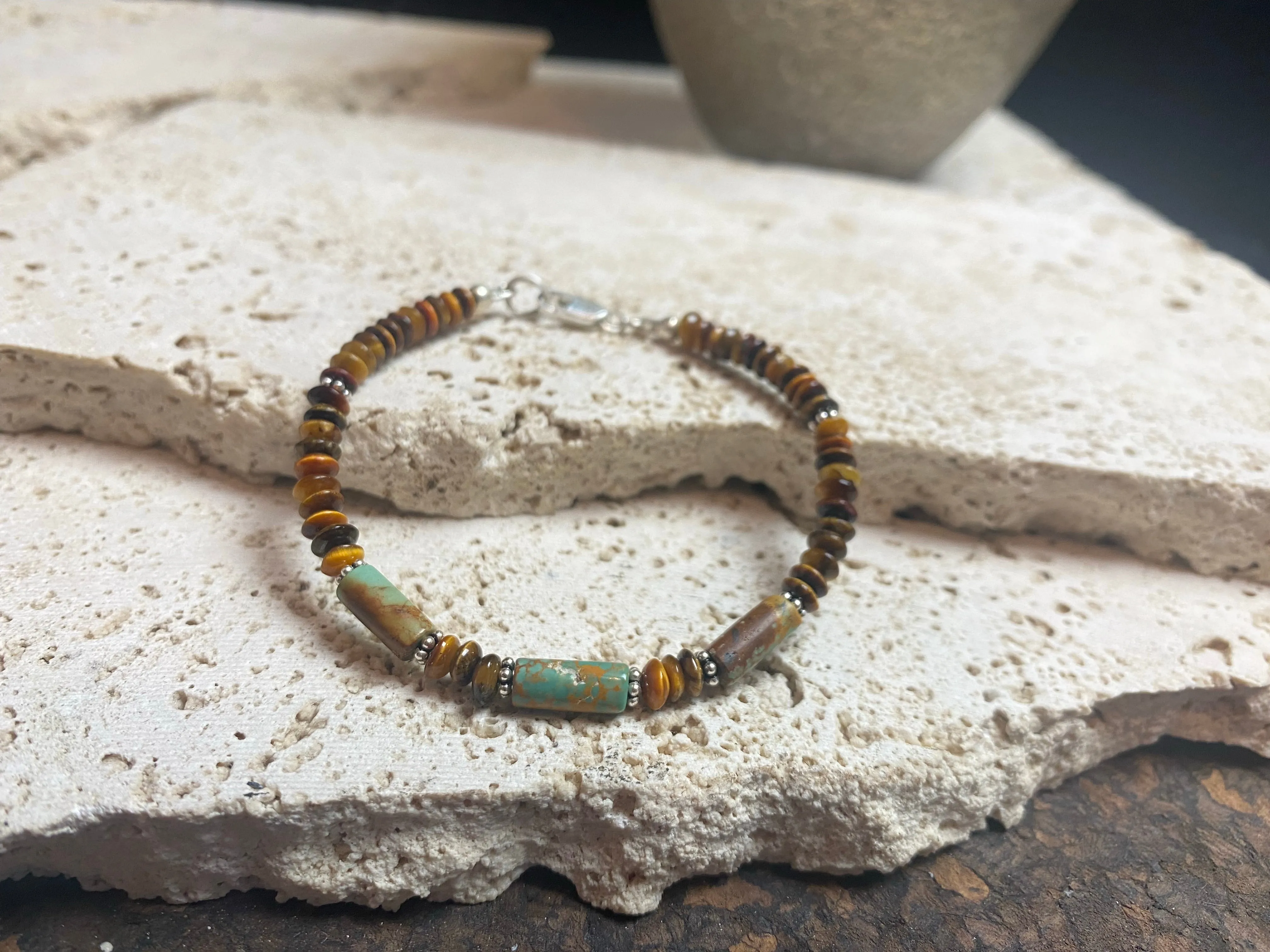 Turquoise And Tiger's Eye Bracelet