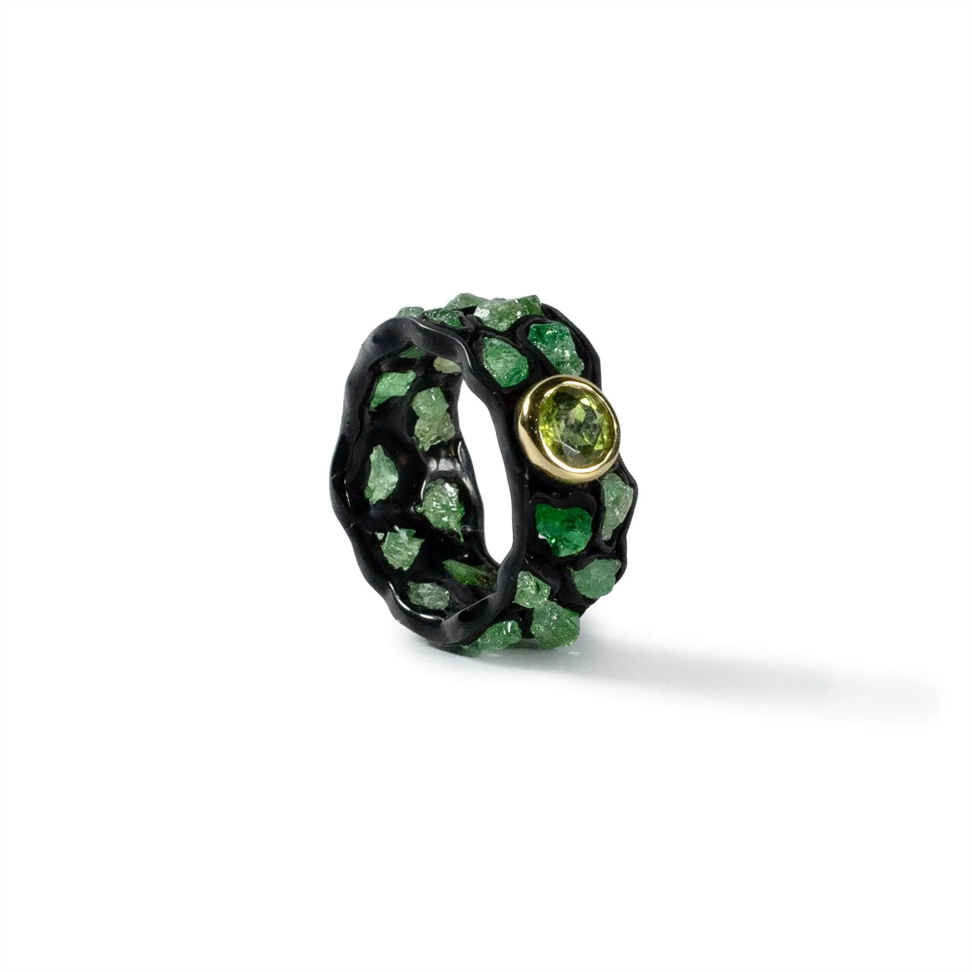 Umha Tsavorite and Peridot Ring