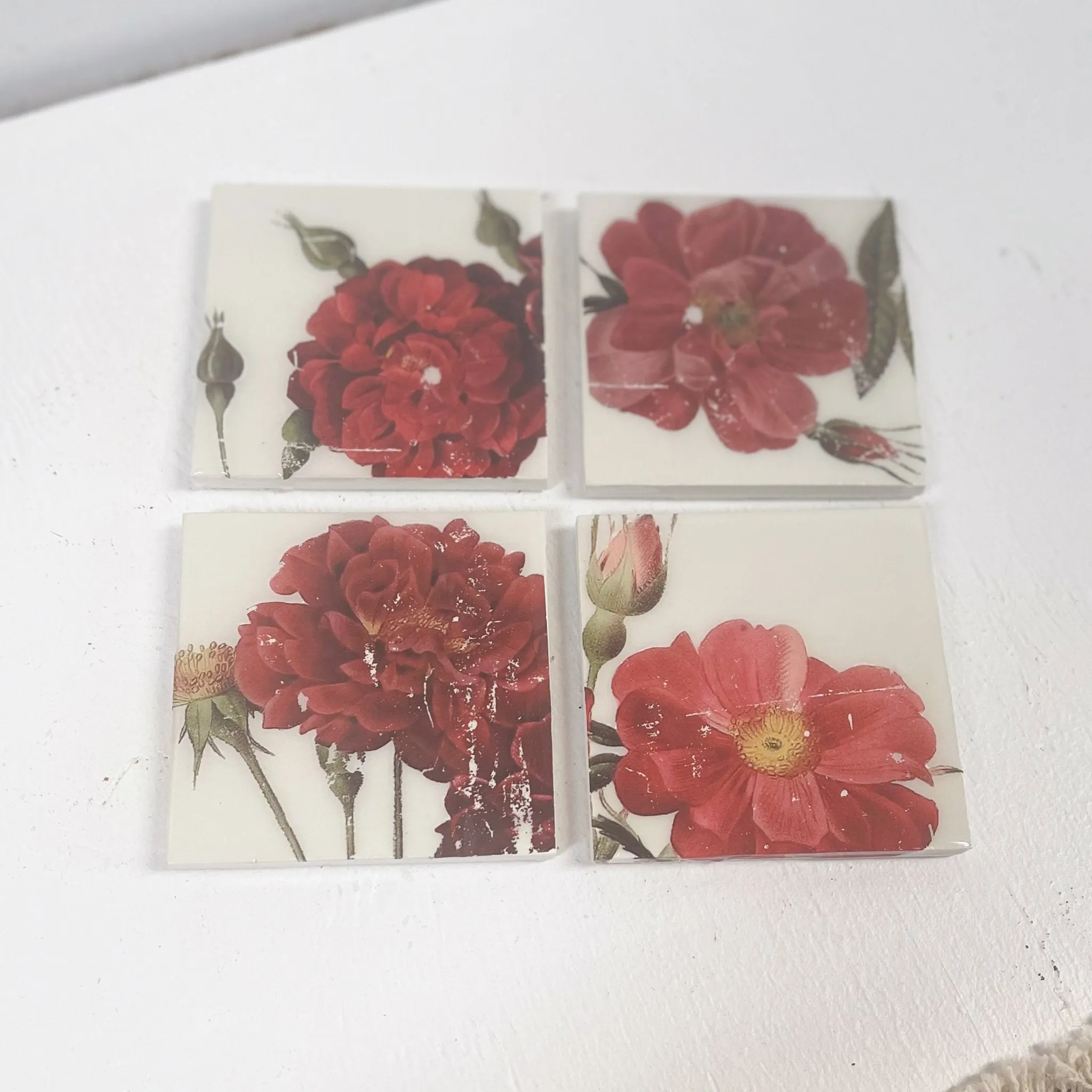 Vintage Roses Coaster Set