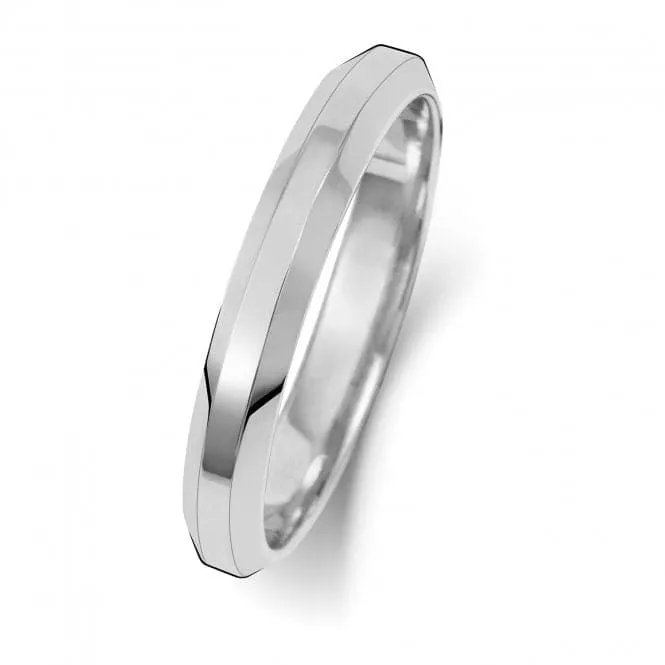 Wedding Band 18ct Wedding Bevelled Edge Ring WQ143WM