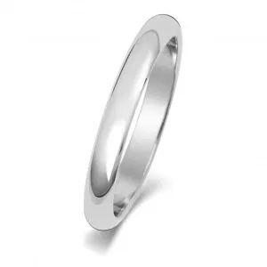 Wedding Band Platinum D Shape 2.5mm-1.7 Wedding  Ring WP102H