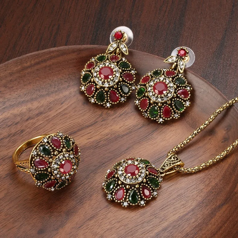 Wedding Jewelry Fashion Crystal Ball Jewelry Set for Bridal with Zircon in Silver Color