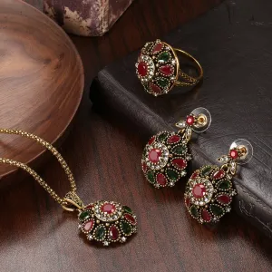 Wedding Jewelry Fashion Crystal Ball Jewelry Set for Bridal with Zircon in Silver Color